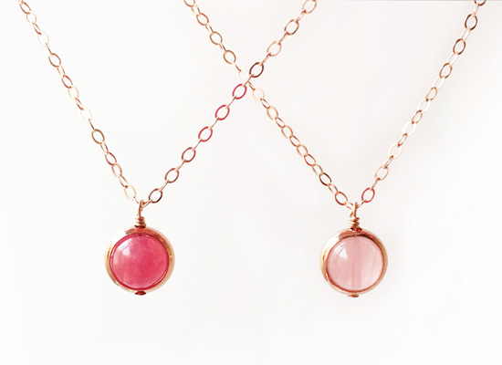pink rose quartz necklace