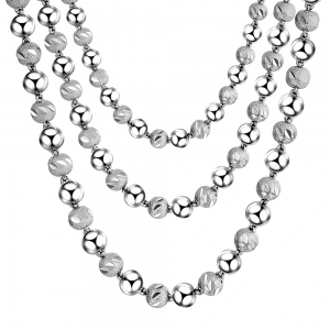 ожерелье из бусин из матового серебра