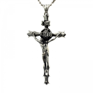 серебряный крестик ожерелье