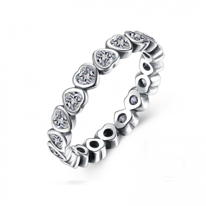 Сердечное кольцо из стерлингового серебра S925