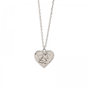 серебряное ожерелье с подвеской в ​​виде сердца