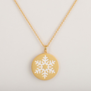 Ожерелье-цепочка `` Снежинка '', золото, Vermeil