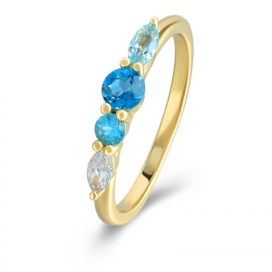 кольцо маркиза с голубым топазом
        