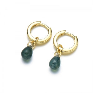 green moss agate earrings